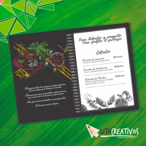 carta de menus litografia Medellin litocreativos