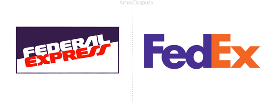 El rediseño de logos de FedEx, antes y después