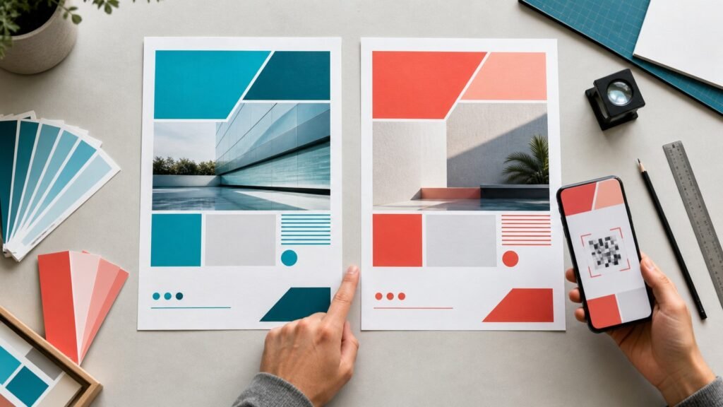 Dos diseños de publicidad impresa comparados en una prueba A/B