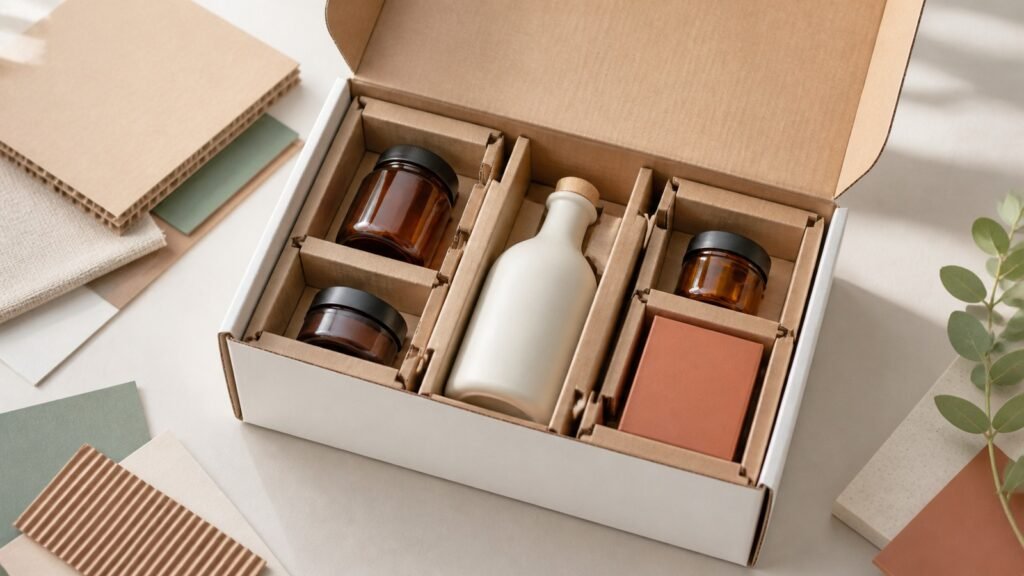 Separadores internos para cajas: cómo proteger productos y mejorar la presentación 1 Caja con separadores internos de cartón para proteger y organizar productos