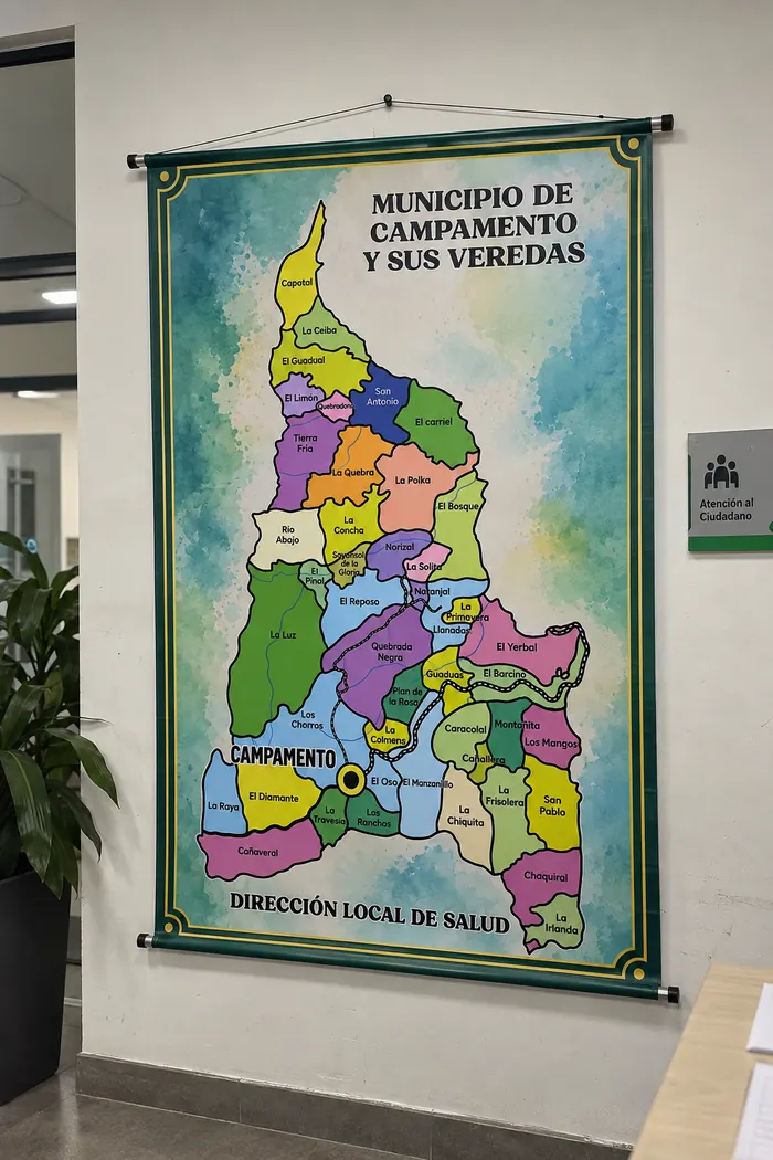 Pendones 10 Pendón colgante con mapa informativo para señalización